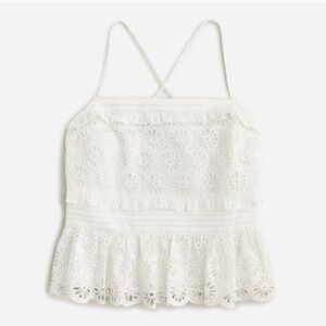 NEW! J.Crew Jessie Eyelet Peplum Top in White
